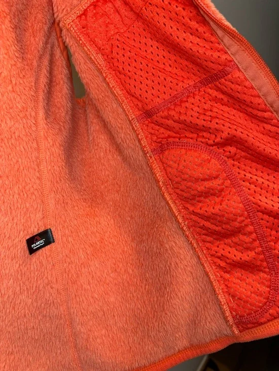 Patagonia Fleece Vest Womens Orange Full Zip Polartec Outdoor Small Lightweight - Picture 4 of 9